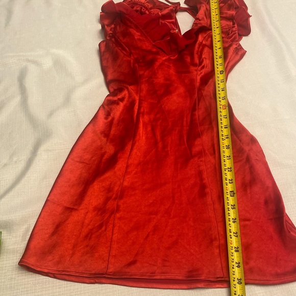 Red Ruffled Mini Dress - Picture 8 of 8